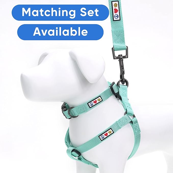 Pawtitas Solid Step-in Dog Harness – Adjustable No-Pull Vest for Puppies to Seniors, Safe & Comfortable L Teal