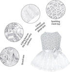 CuteBone Dog Birthday Dress Girl Puppy Skirt Tutu Cat Wedding Outfit Pet Party Clothes for Small Dogs Costume DD17L