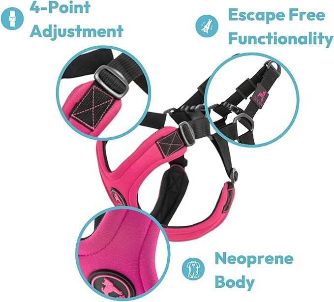 Gooby Escape Free Sport Harness - Lime, Small - No Choke Step-in Patented Neoprene Dog Harness with Four-Point Adjustment for Small to Medium Dogs