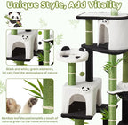 Erinnyees Cat Tree, 71.3 Inches Cat Tower for Indoor Cats with Panda Design, Spacious Cute Kitty Condo with Sisal Scratching Post, Cozy Hammock and Multi-Level Platform, Stylish Pet Furniture