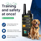 My Pet Command Long Range Dog Training Collar with Remote 1 Mile/5280 Ft, Safe Shock, Vibrate, Tone, Flashing Beacon Lights, Rechargeable Waterproof Remote Device, add up to 2 Collars. 2 Collar Pack