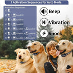 PetJoy Bark Collar with Remote, Bark and Training Collar Combo, Shock Collar for Large Dogs, Auto Bark Collar - Shock, Vibration, Beep and Auto Mode (Level 1-5), Remote Range 2800 Ft