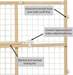 MidWest Homes for Pets Wire Mesh Pet Safety Gate, Dog Gate Expands From 29 - 40.5 Inches Wide, 24 inches Tall, Wood, Powder Coated Wire