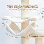 KAMABOKO 74” Large Cat,Tall Cat Tree Tower Multi-Level Platforms with 2-Story Cat Condo, 2 Style Hammocks, Sisal Scratching Posts,Heavy Duty, Sturdy & Stable, Cat Tree for Large Cats 20 lbs