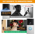 Metal Doorbell Cover No Soliciting Sign for House，Universal Fitting Doorbell Cover That Rotates From NO SOLICITING to DO NOT DISTURB,Flipable No Solicitors Sign for Ring Doorbell, Horizontal & Vertical Mode, Easy Installation，The Gift for Home Offices ...