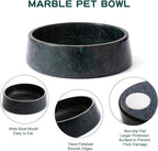 Green Marble Dog Bowl, Non-Slip Dog Food Water Bowl, Large Weighted Stone Dish, Natural Marble Heavy Pet Bowl, Easy to Clean, Gifts for Cat Lovers, Perfect Cat Dog Gifts, Holds 6 Cups(6 lbs)