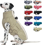 Medium Dog Coat - Warm Zip Up Snowsuit Dog Harness Vest, Reflective Water-Resistant Dog Jacket for Medium Dogs - Jack Russell, Mini Schnauzer, Apricot