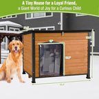 GUTINNEEN Dog House Outdoor, Heated Dog Shelter with Heating Pad, All-Round Insulated Liner, Chew-Proof Metal Frame, Weatherproof Dog Kennel for Winter (Fits Small, Medium, Large Dogs)