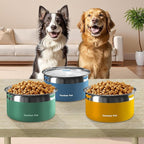 Gardner Pet Dog Bowls 1 Gallon (3.85L) Stainless Steel No Spill Dog Water Bowl, Slow Water Feeder Metal Bowls, Spill Proof Water Dispenser for Large Dogs, Promotes Healthy Hydration(Orange)