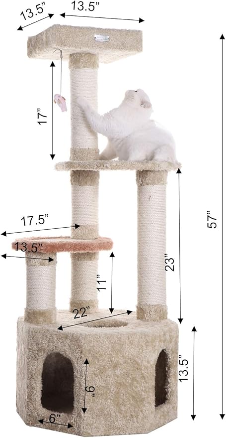 Armarkat Premium Cat Tree Model X5703, Khaki