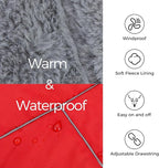 Mihachi Dog Coat for Large Dogs, Warm Dog Winter Coat Waterproof Dogs Jacket with Harness Built in Reflective Pet Fleece Vest, Puppy Cold Weather Coats Turtleneck & Windproof Pet Snowsuit, Red XL