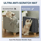 157.5" x 15.8" Cat Scratch Furniteure Protector, Trimmable Self-Adhesive Couch Protector from Cat Claws, Cat Scratching Mat Carpet, DIY Cat Scratch Pads Replacement, 2 Pack (Dark Grey)