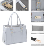 Fashion Pet Carrier Dog Purse Cat Bag Soft-Sided Carriers Travel Airline Approved, Stylish Leather Tote Handbag for Small Animal Puppy Kitten (Grey)