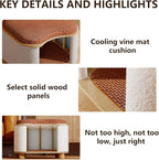 Cat Bed for Indoor Cats – Wooden Cat House with Scratching Pad, Multi-Functional Cat Furniture & Hideaway Stool, Durable Wooden Cat Cabinet Cottage for Kittens