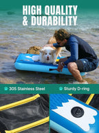 Niphean Dog Pool Ramp(Full-Coverage Non-Slip Deck), Stable Pup Plank with 200lbs Capacity, Inflatable Dog Ramp for Pool, Boat, Dock & Lake, Safe & Durable Ladder for Large Pets to Easy Water Access