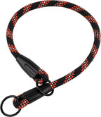 BronzeDog Rope Pro Training Dog Collar Braided No Pull Quick Release Round Lead Collars for Dogs Small Medium Large Puppy (M - 19.7" Long, Orange)