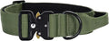 Heavy Duty Tactical Dog Collar – Adjustable Nylon with Metal Buckle, Durable & Comfortable for Medium to Large Dogs (German Shepherd, Labrador, Rottweiler), Army Green, XL, for Training & Outdoor Use.