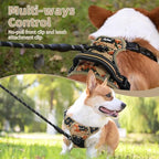 PUPTECK No Pull Tactical Dog Harness Medium Sized, Adjustable Reflective Dog Harness with Handle Easy Control, Comfortable Soft Padded Pet Vest Harness for Medium Dogs, Camouflage M