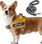 AUROTH Dog Harness and Leash Set, Soft Padded Service Dog Vest with 5.25FT Dog Leash, No Choke, Easy On Pet Vest, Adjustable Reflective No Pull Dog Harness Small Sized Dog, Easy Walking and Training