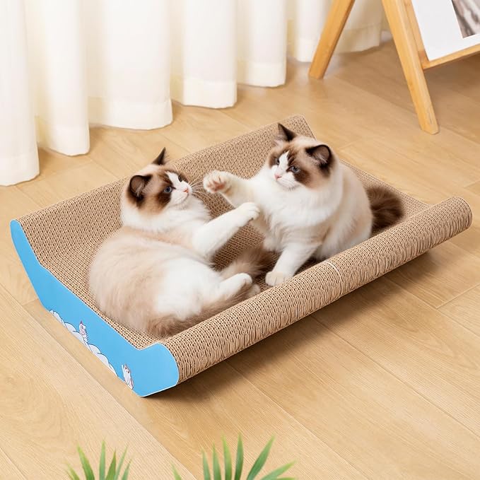 Cat Scratcher Bed Cardboard Cat Scratching Board 22.8 * 16.5 inches Large Corrugated Cat Scratch Pad for Indoor Cats，Furniture Protector
