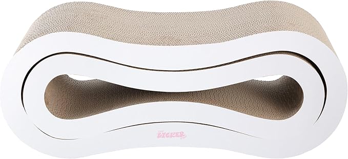 CSR1014B Suvi 26" Modern Cardboard Infinity 2-in-1 Lounge Bed Cat Scratcher with Catnip, Cloud