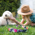 Wolfgang Heavy Duty Dog Leash, Pull-Tested to Over 800 lbs for Walking & Training, DarkFloral Print, Dual-Handle Large
