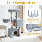 Cat Tree Tower House Condo Small Scratching Post, 40" Corner Kitty Climbing Stand with Hammock for Indoor, Medium Modern Carpet Bed Platform for Kittens, Simple Apartment Cat Furniture