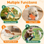 2 Pack Dog Toys for Aggressive Chewers - Interactive Dog Toys, Interactive Puppy Dog Chew Toys with Squeaker & No Stuffing Dog Puzzle Toy (Suitable for Small and Medium Dogs)
