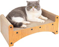 Avont Cat Scratcher Lounge, 3-in-1 Reversible Cardboard Scratching Bed, Horizontal Lounger for Indoor Cats Kittens - Wood