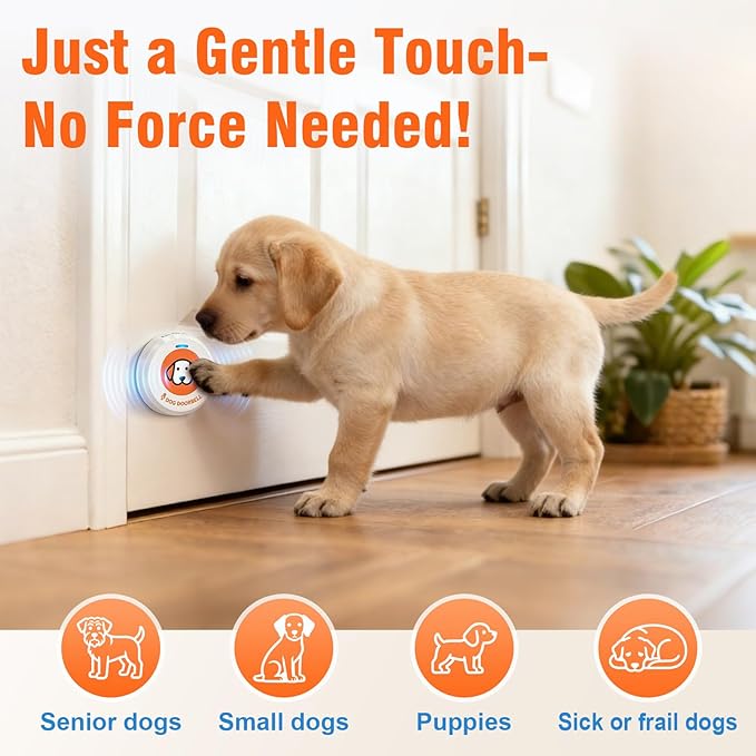 ChunHee Recordable Bells for Dog Training to Go Outside - Dog Door Bell with 5 Adjustable Volume | Bell for Dogs to Ring to Go Potty | Teach Puppies to Signal to Go Outside & Potty