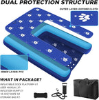 Inflatable Dock Platform, Dog Boat Ramp Floating Non-Slip Oxford and PVC with Water Ramp for Dogs Pool, Dock, Lake with Traction Rope, Manual Air Pump (4.7ft x 3ft x 6in) Blue