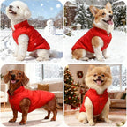 Dog Jacket Waterproof Fleece Dogs Vest Small Dog Coats for Winter Cold Weather Warm Dogs Puffer Jacket Puppy Coat Red Pet Jackets Cat Coats M