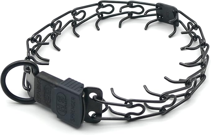 Herm Sprenger Black Stainless Steel Prong Dog Collar with ClicLock Buckle for Small Medium Large Dogs Ultra-Plus Training Pinch Collar with Quick Release Made in Germany