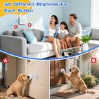 ChunHee Dog Door Bell for Potty Training – Wireless Doggie Doorbell to Go Outside, 1.6in Touch Surface, Easy for Puppy & Adult Dogs, IP55 Waterproof, 500FT Range, 55 Ringtones, Adjustable Volume