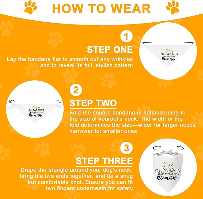 Family Kitchen Fun Puppy Dog Bandana Scarf - My Parents are Getting Me A Human Scarf Accessories, Accessories for Dog Lovers Owner Gift