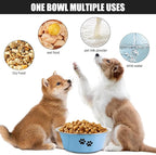 Stainless Steel Dog Bowls, Nonslip Rubber Bottom No Spill Proof Skid Metal Insulated Dog Bowls for Large Medium Small Breed Dogs (Blue, 6.6 Cups/53 OZ)
