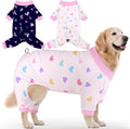 Glittme 2PACK Dog Pajamas Soft Dogs Clothes for Small Medium Dogs Elastic Cats Apparel Breathable Dog Pjs for Puppy
