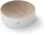 Necoichi Cat Scratcher Bowl for Indoor Cats - Cat Scratching Lounger with Reversible Usability and Extra Comfort for Lounge, Cardboard Bed Couch / (Regular, Hologram White)