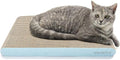 AMZNOVA Cat Scratcher Rescratch Cat Scratching Board, Scratching Pad with Catnip for Indoor, Flat Cardboard Scratcher Scratch Board for Kitten, Extra Wide, Baby Blue