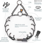 Herm Sprenger Black Stainless Steel Dog Collar with Quick Release ClicLock Buckle O-Ring Biothane Insert Training Collar Made in Germany (Black, 16in x 2.25mm(Neck Size up to 13-14in))