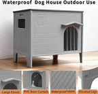 Rockever Dog House Outdoor Indoor for Small Medium Dogs, Insulated Dog House with Mat, Plastic Elevated Outdoor Dog House Waterproof Dog Kennel with Window, Clean Easily(M & Mat)