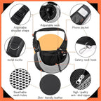 YUDODO Pet Sling Carrier for 2-5 lbs Small Dogs & Cats – Hands-Free Puppy Carrier with Safety Hook, Large Zipper Pocket, Soft Breathable Mesh, Adjustable Strap & Reflective Strip (Gray 3.0 S)
