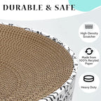 Cat Scratcher Cardboard 2in1 Oval Cat Scratcher Bed for Indoor Cats Cat Scratch Pad Bowl with Scratching Toy Corrugated Lounge Bed&Furniture Protector &Training Toy XL(Graffiti