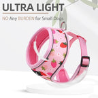PUPTECK Soft Mesh Dog Harness and Leash Set Pet Puppy Cat Comfort Padded Vest No Pull Harnesses, Strawberry Pink, M