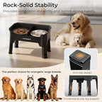 URPOWER Mess Proof Elevated Dog Bowls, High Wall Splash Guard Design, 4 Height Adjustable Raised Bowl Stand, 2 Stainless Steel Bowls, Non-Slip Food Water Set for Small Medium Large Dogs