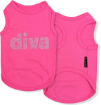 Parisian Pet Diva Dog Shirt – 100% Cotton Shirts for Large Dogs – Pink Sleeveless Soft Puppy Clothes – Lightweight and Breathable Dog Outfit – Summer Pet Apparel - Stretchable Tshirts for Dogs