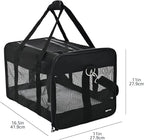 Amazon Basics Airline Approved Soft-Sided Mesh Pet Travel Carrier with Shoulder Strap, Portable, Washable Removable Fleece Pad for Dog, Cat, up to 16 pounds, 16.5" L x 10.6" W x 11" H, Black
