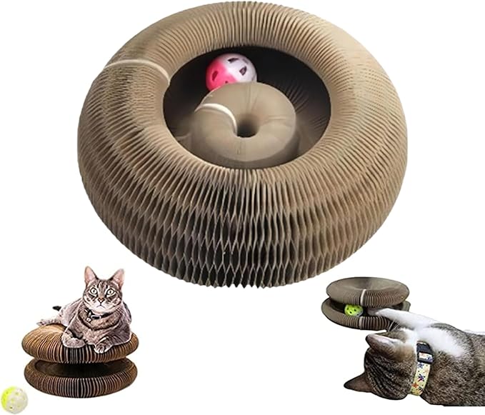 Cat Toy, Magic Organ Cat Scratcher, The Original, Cat Scratchers for Indoor Cats, Cat Toy Round Accordion (1pcs)