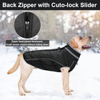 Malier Dog Coat, Reflective Dog Jacket Waterproof Windproof Puppy Cold Weather Coats with Harness Built in, Winter Extra Warm Pet Coat Fleece Vest for Small Large Pets and Puppy (Black, Small)