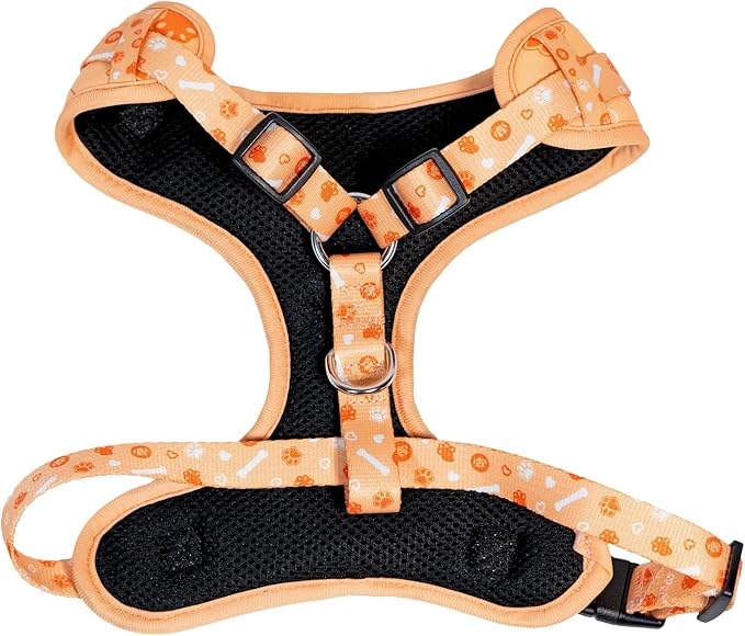 Haminway No-Pull Dog Harness for Medium Dogs – Reflective, Breathable Vest with Adjustable Chest & Neck Straps – Easy to Wear, Anti-Choke Harness for Safer Walks (Orange, Size Medium)